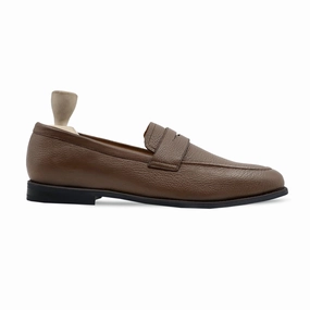 Easy Street Loafers Bruin - Men's Brown Pebble Grain Leather Loafer