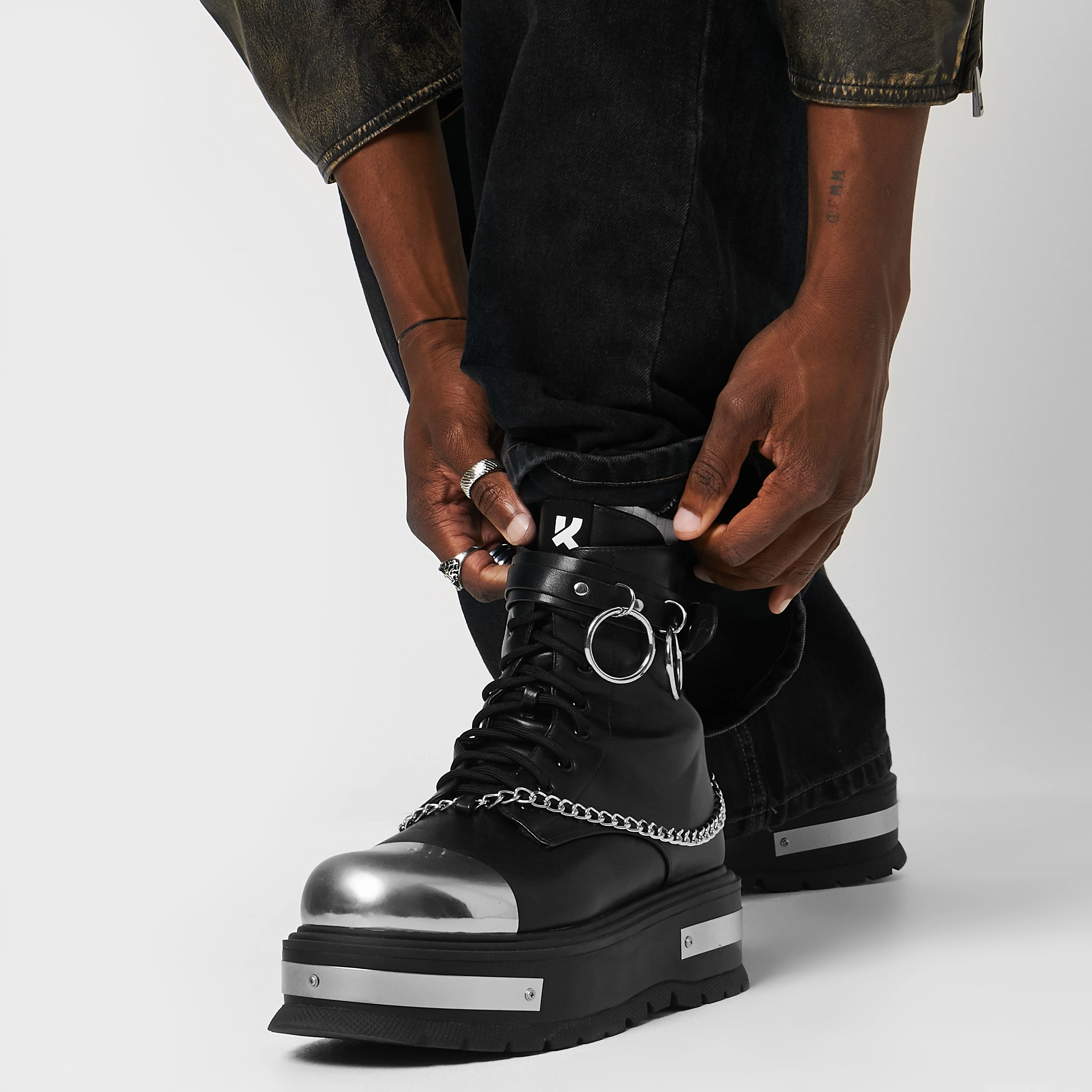 Borin Men's Hardware Platform Boots Ryka Shoes Mary Jane