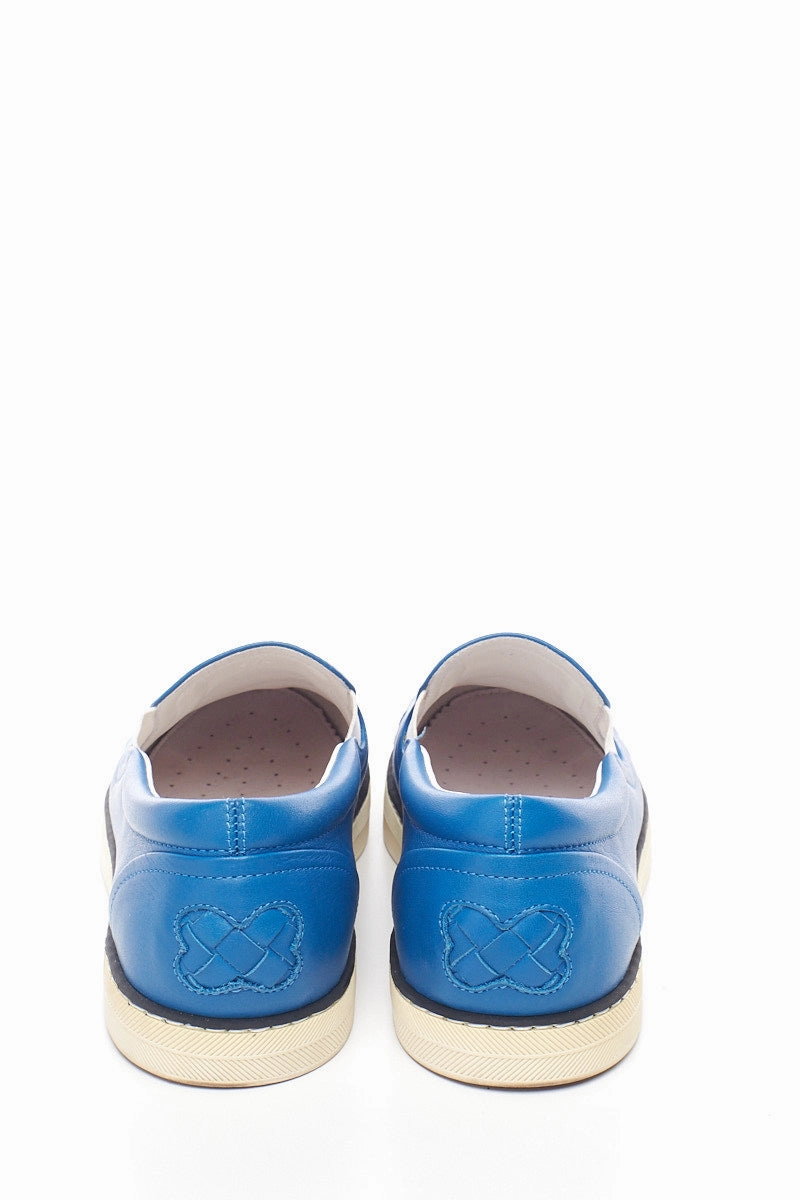 Bottega Veneta Blue Intrecciato Slip-On Sneakers 37.5 Benefits Of Slip On Sneakers