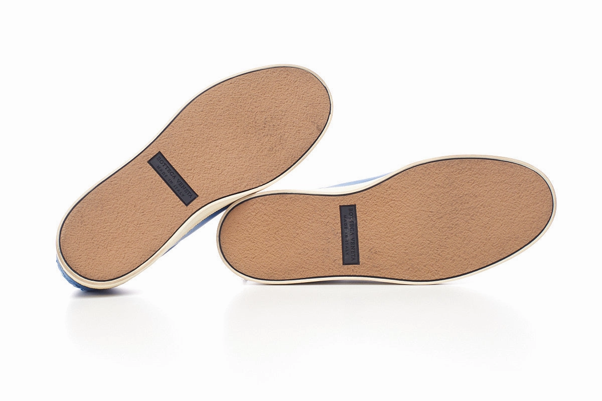 Slip Resistant Shoes Slip On Bottega Veneta Blue Intrecciato Slip-On Sneakers 37.5