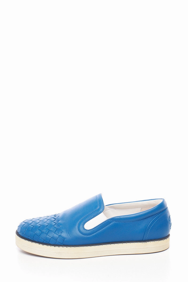 Bottega Veneta Blue Intrecciato Slip-On Sneakers 37.5 Slip On Water Shoes