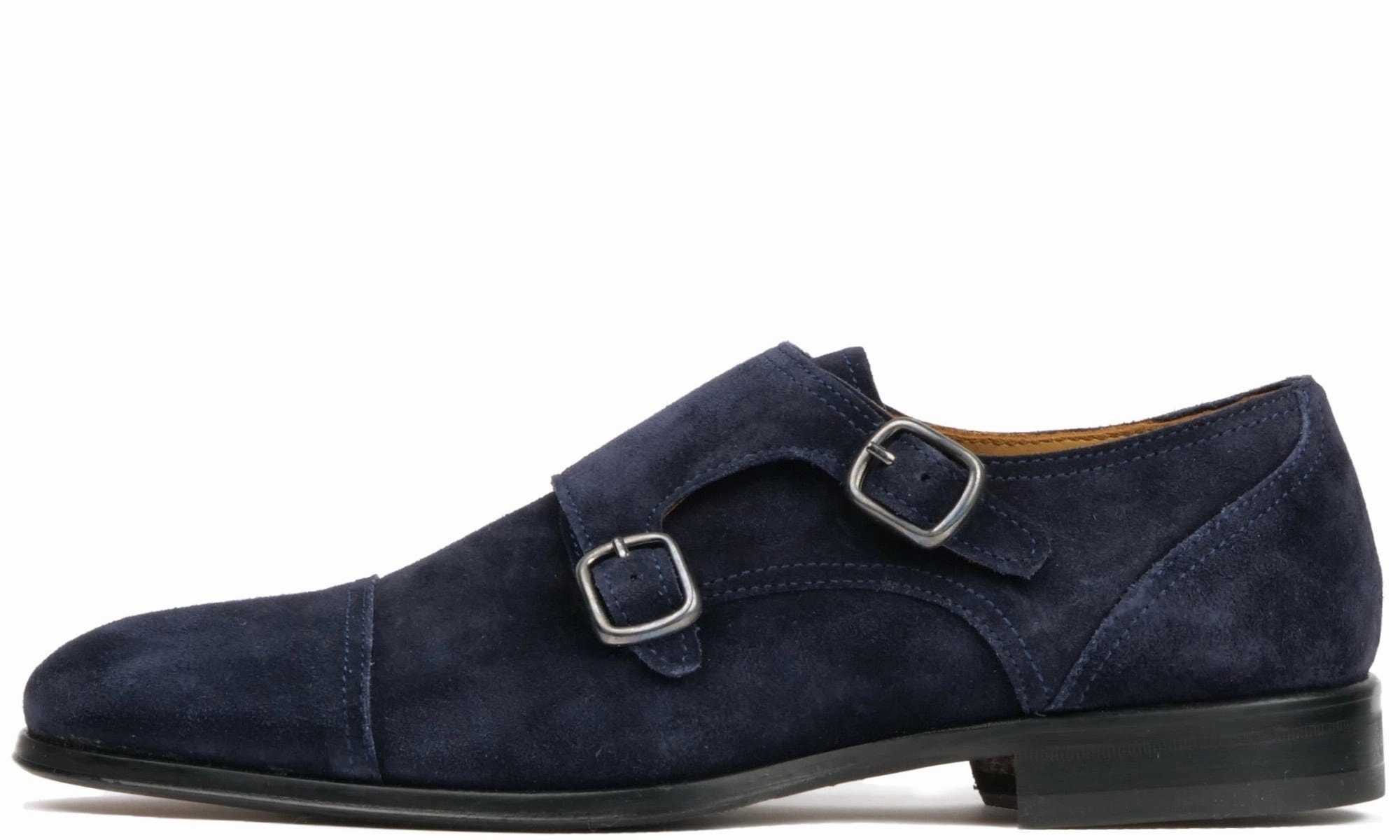 Bourne Monk Strap Navy Blue Suede Edward Green Brogues