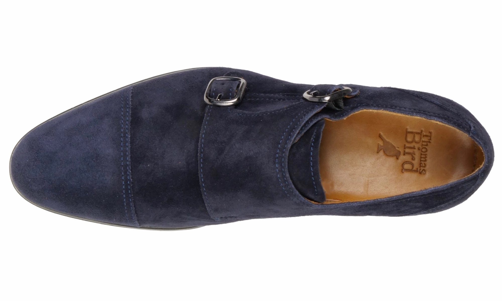 Brogues With Skinny Jeans Bourne Monk Strap Navy Blue Suede