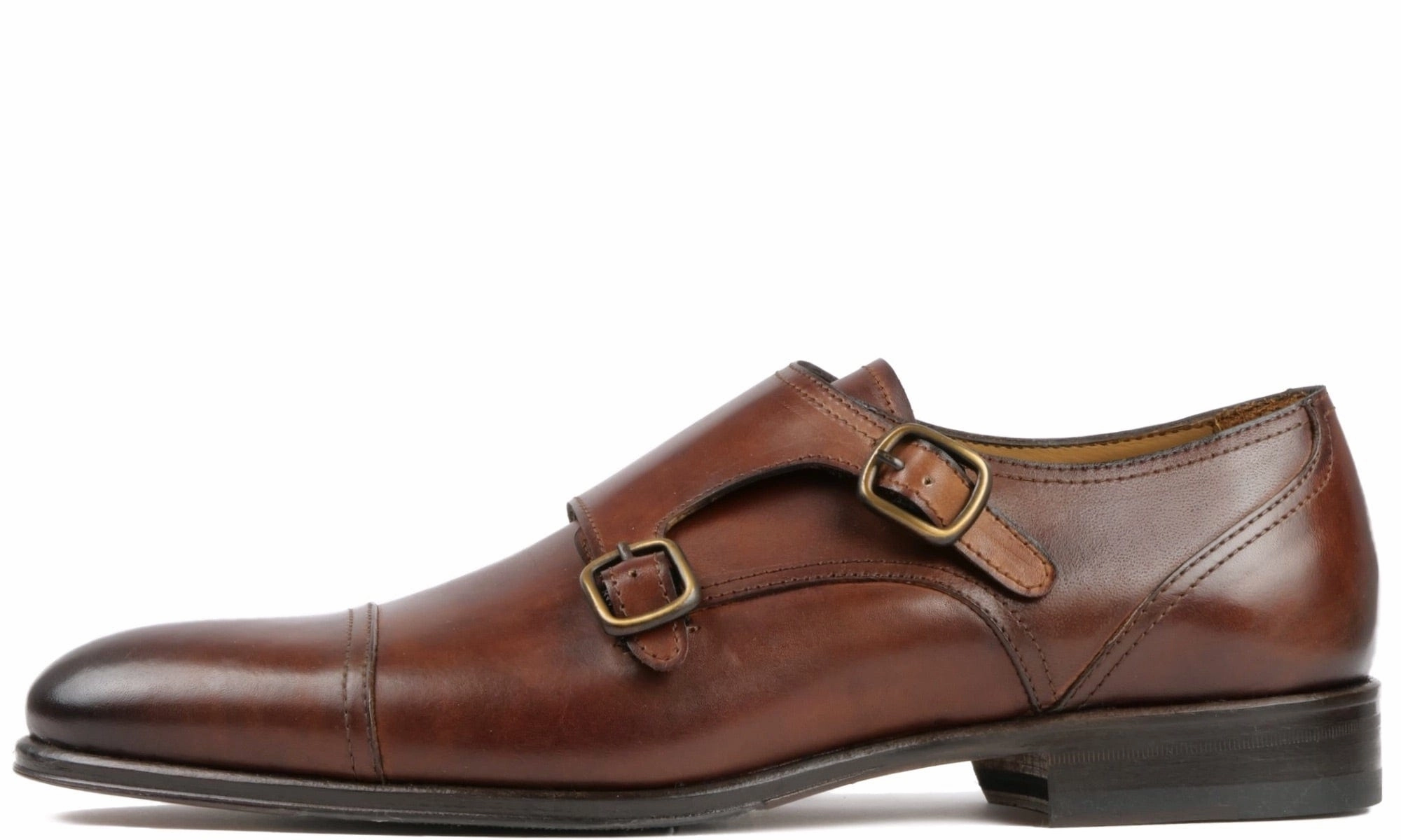 Gq Brogues Bourne Monk Strap Tan