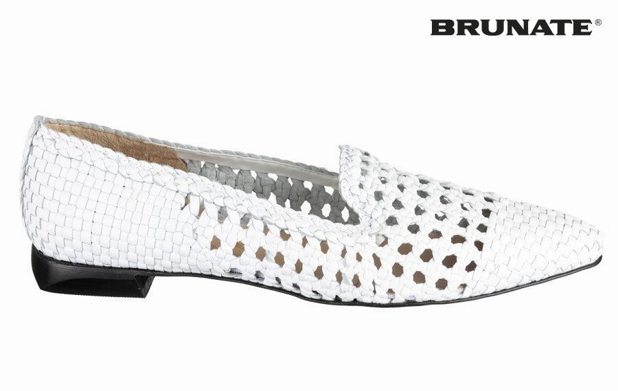 Br Grid White Moto Loafers