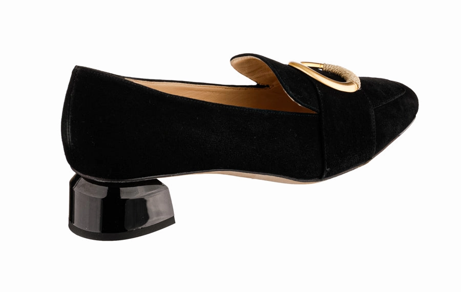 Br Poshmoc Black Mule Loafers With Fur