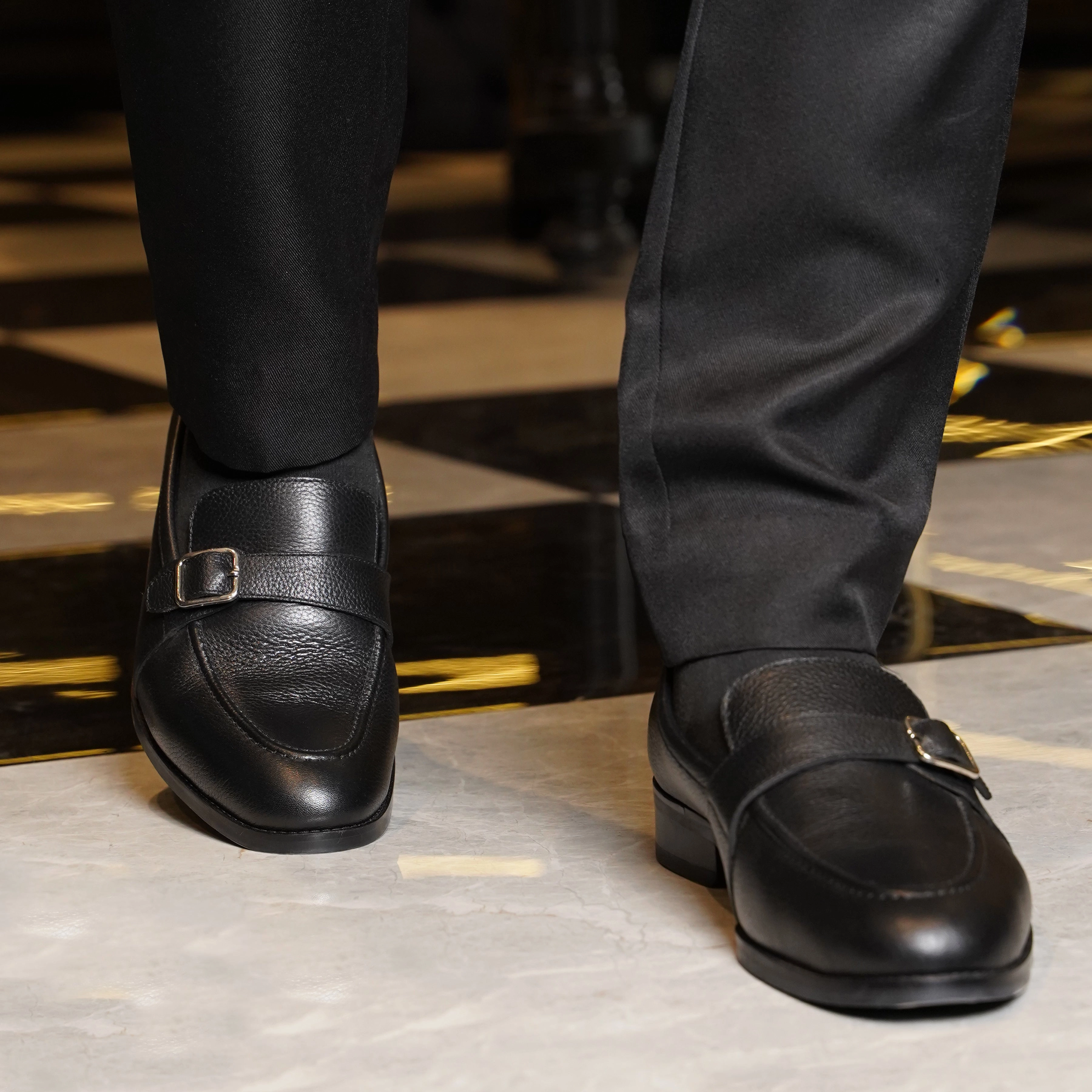 Brasilia - Men's Black Pebble Grain Leather Loafer Street Style Loafers