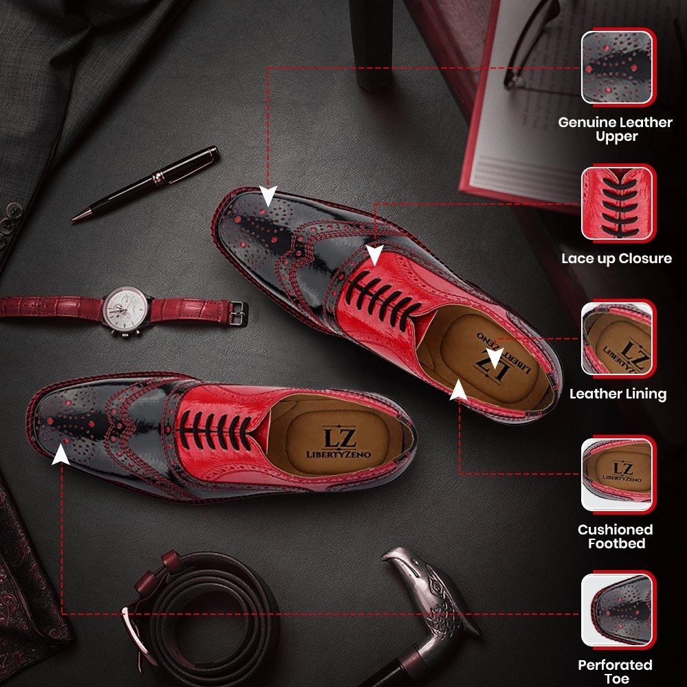 Tremont Genuine Leather Oxford Style Brogue Dress Shoes Leather Oxfords Shoes