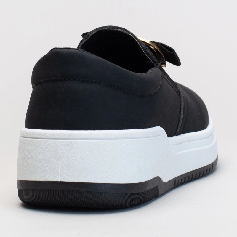 Platform Slip On Wedges PC Slip On Sneaker With Oversized Trim