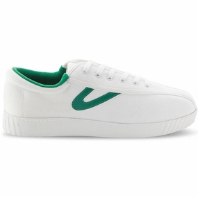 Tretorn Men's Nylite Canvas Sneakers - WHITE/GREEN Black Patent Leather Tennis Shoes