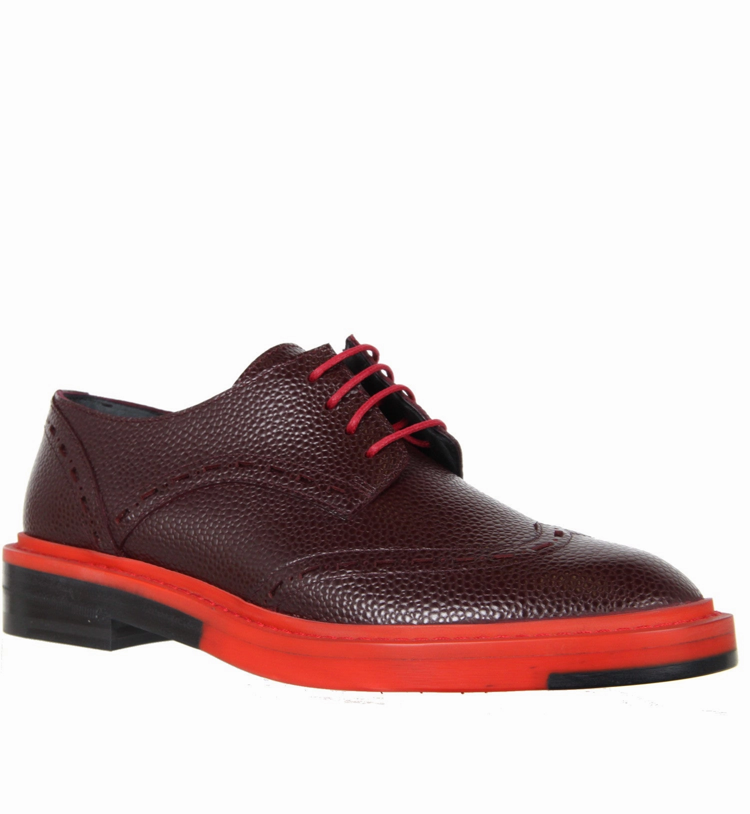 Brogue Bi-Colour Caviar Grain, Cherry Derby Shoes Vs Oxford