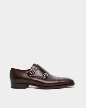 Next Brogues Museum Oxblood Double Monk Strap Dress Shoe