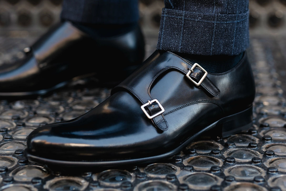The Poitier Double Monk Strap - Nero Trickers Derby Brogue