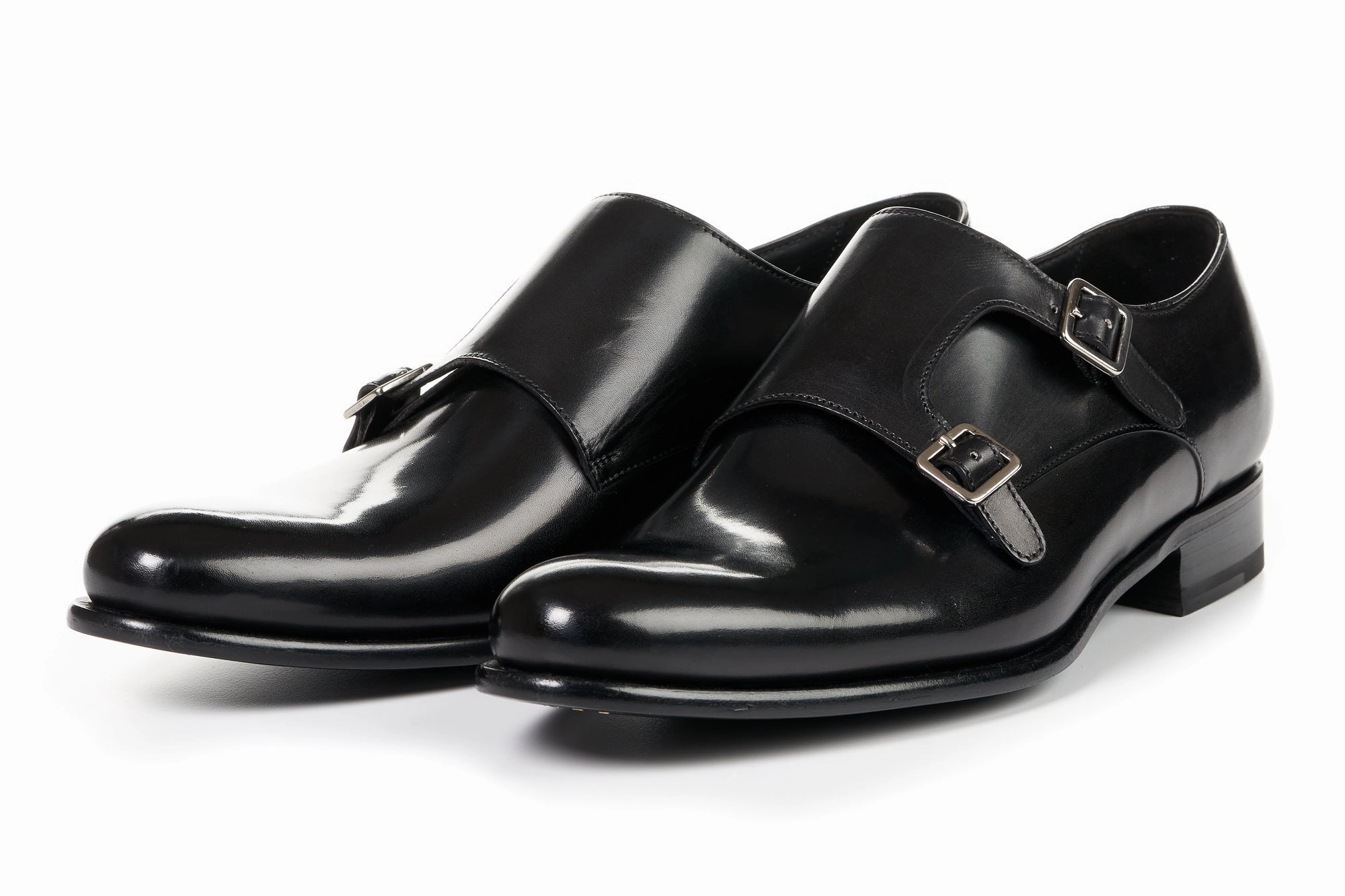 Isla Leather Brogues The Poitier Double Monk Strap - Nero
