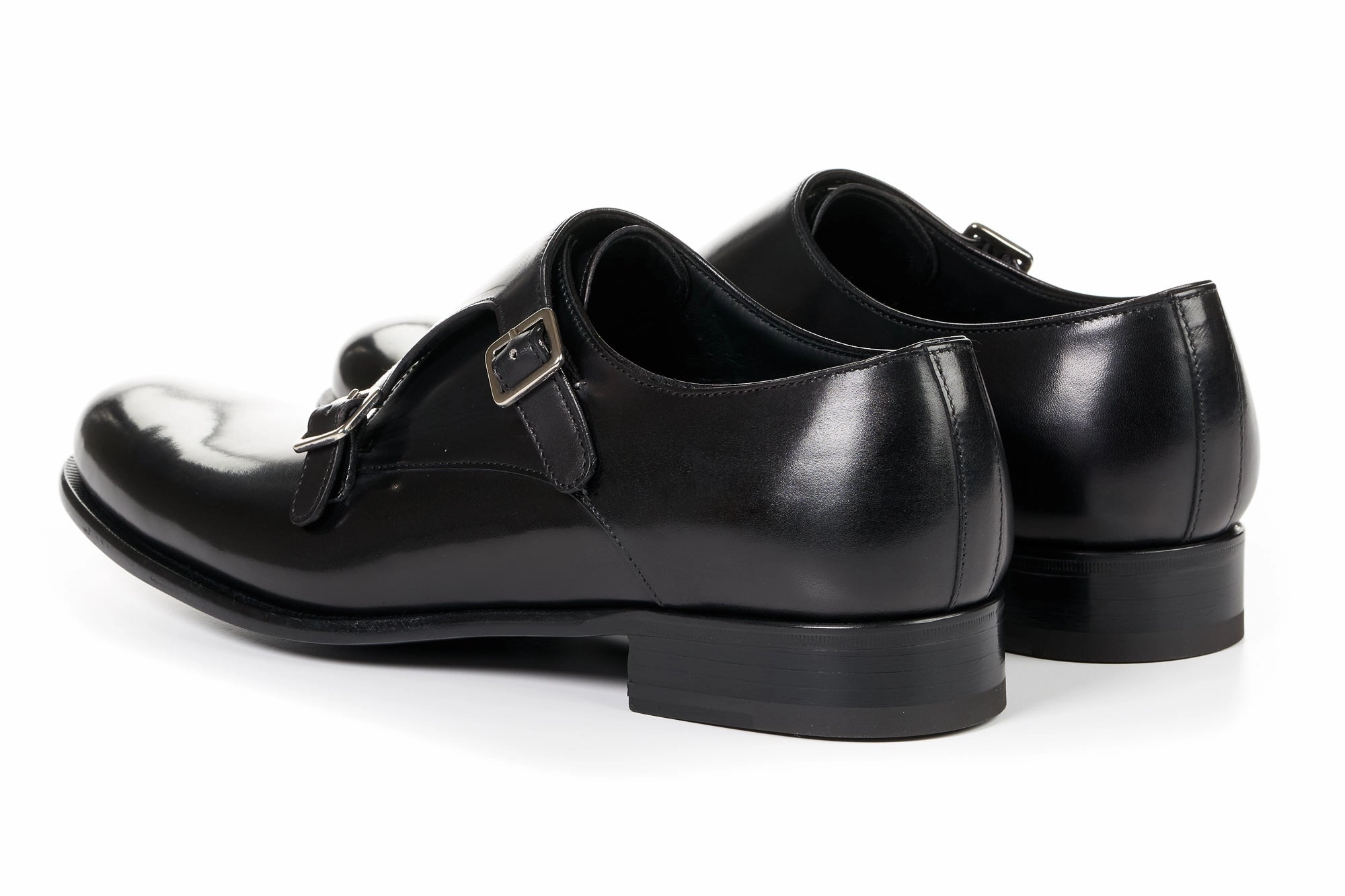 The Poitier Double Monk Strap - Nero Grenson Brogues Stanley