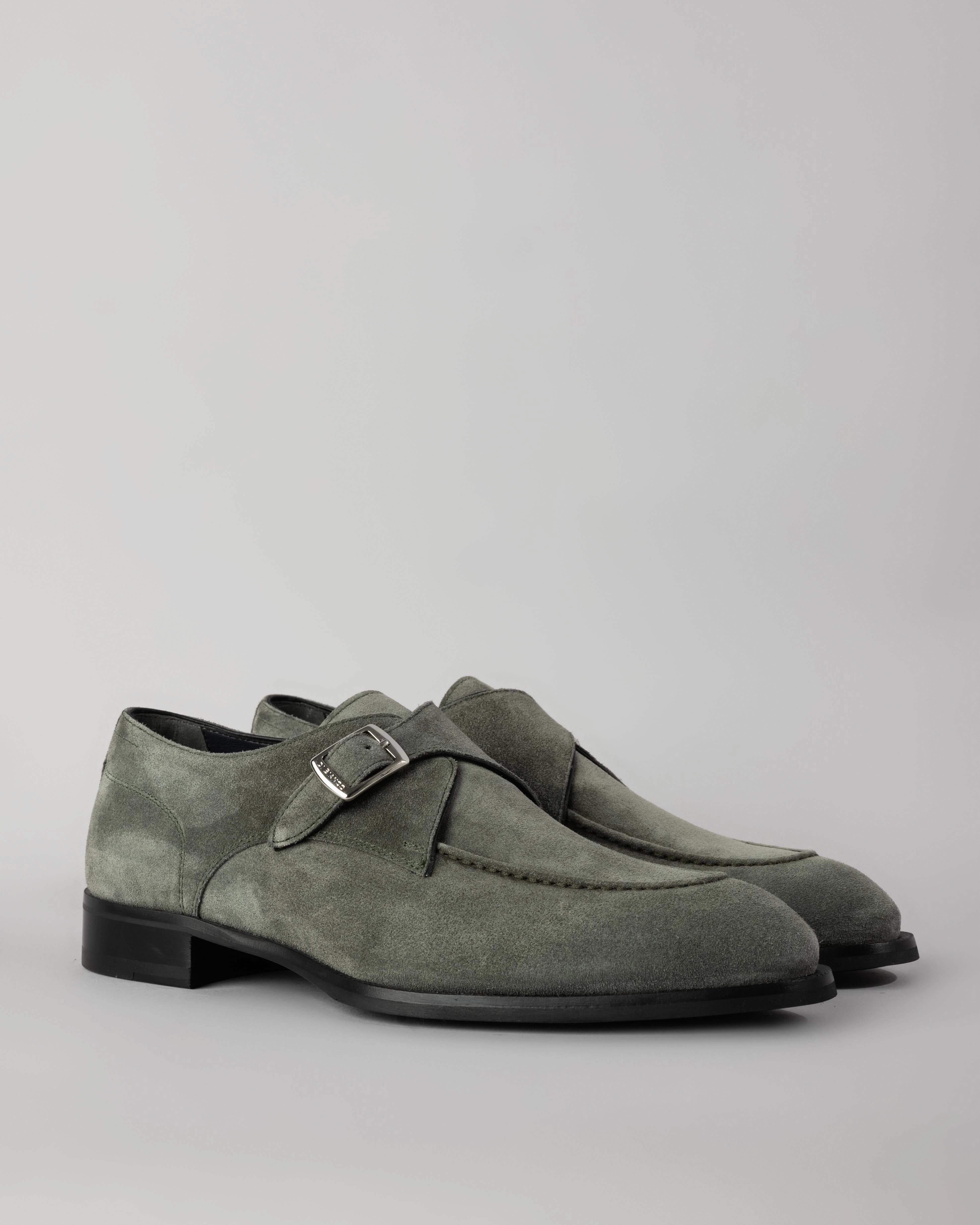 Parma Suede Monk Strap Shoe Shooting Brogues