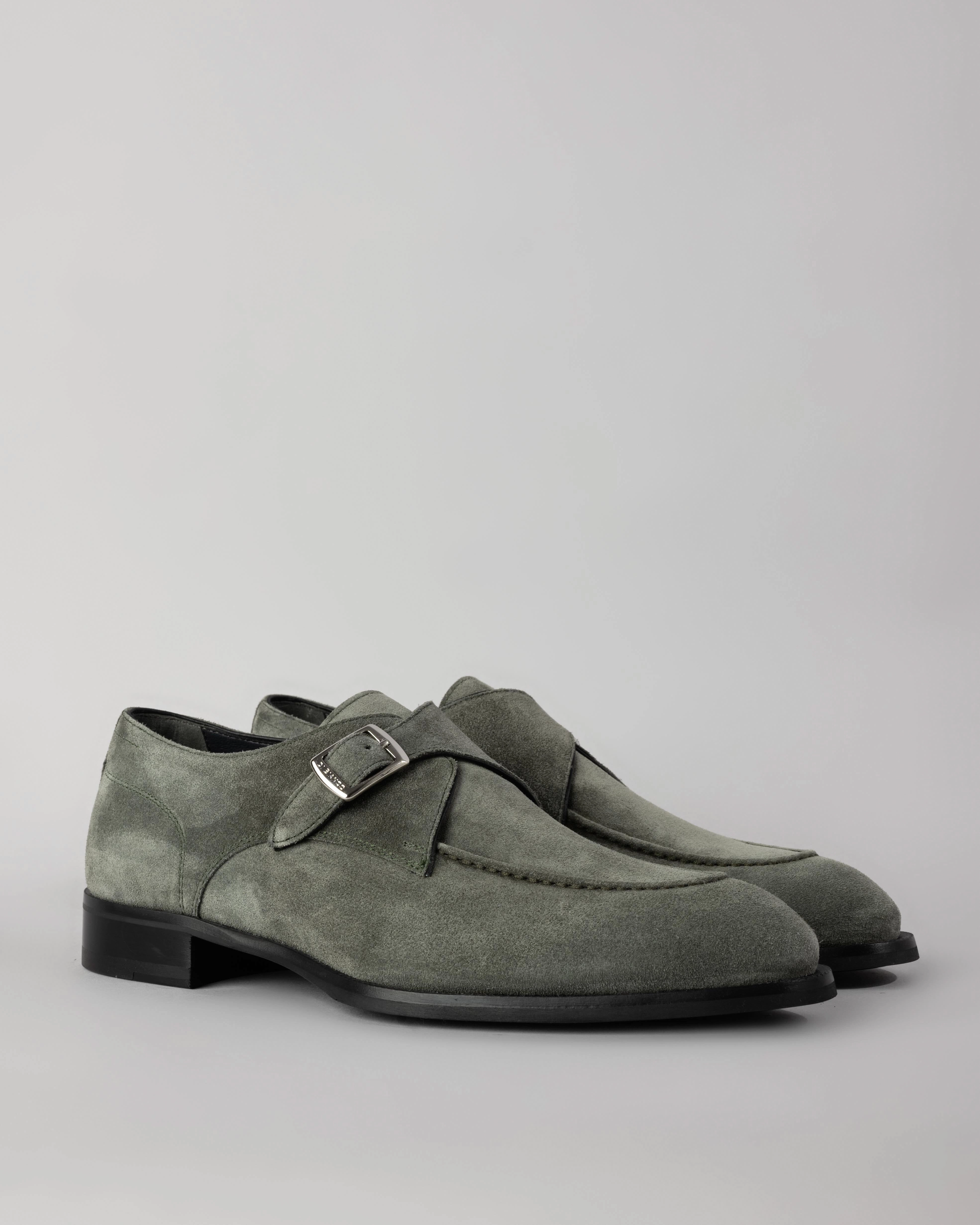 Parma Suede Monk Strap Shoe Clarks Brogues Hamble Oak