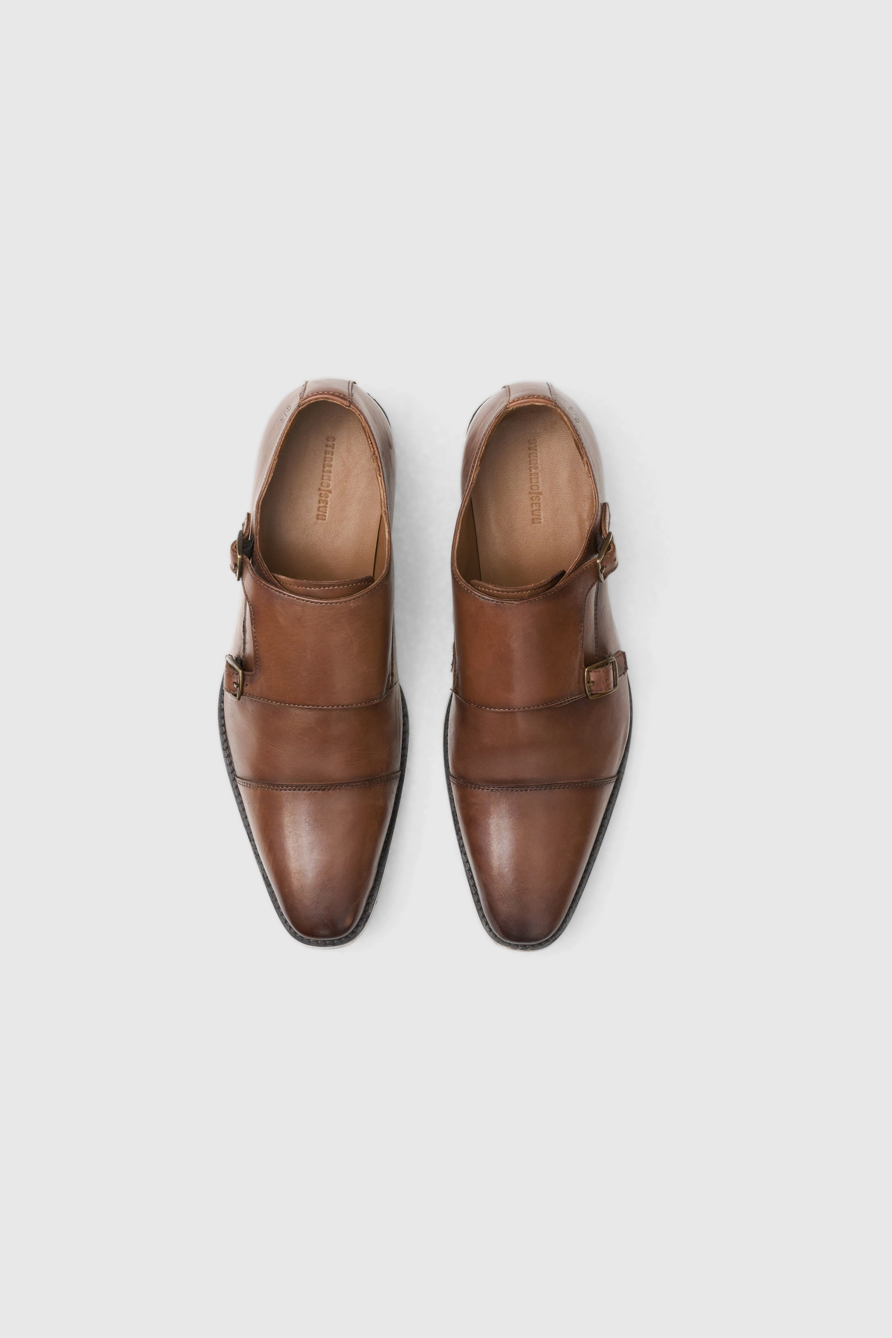 Loake Birkdale Brogues Double Monk Strap Chestnut Brown Shoes