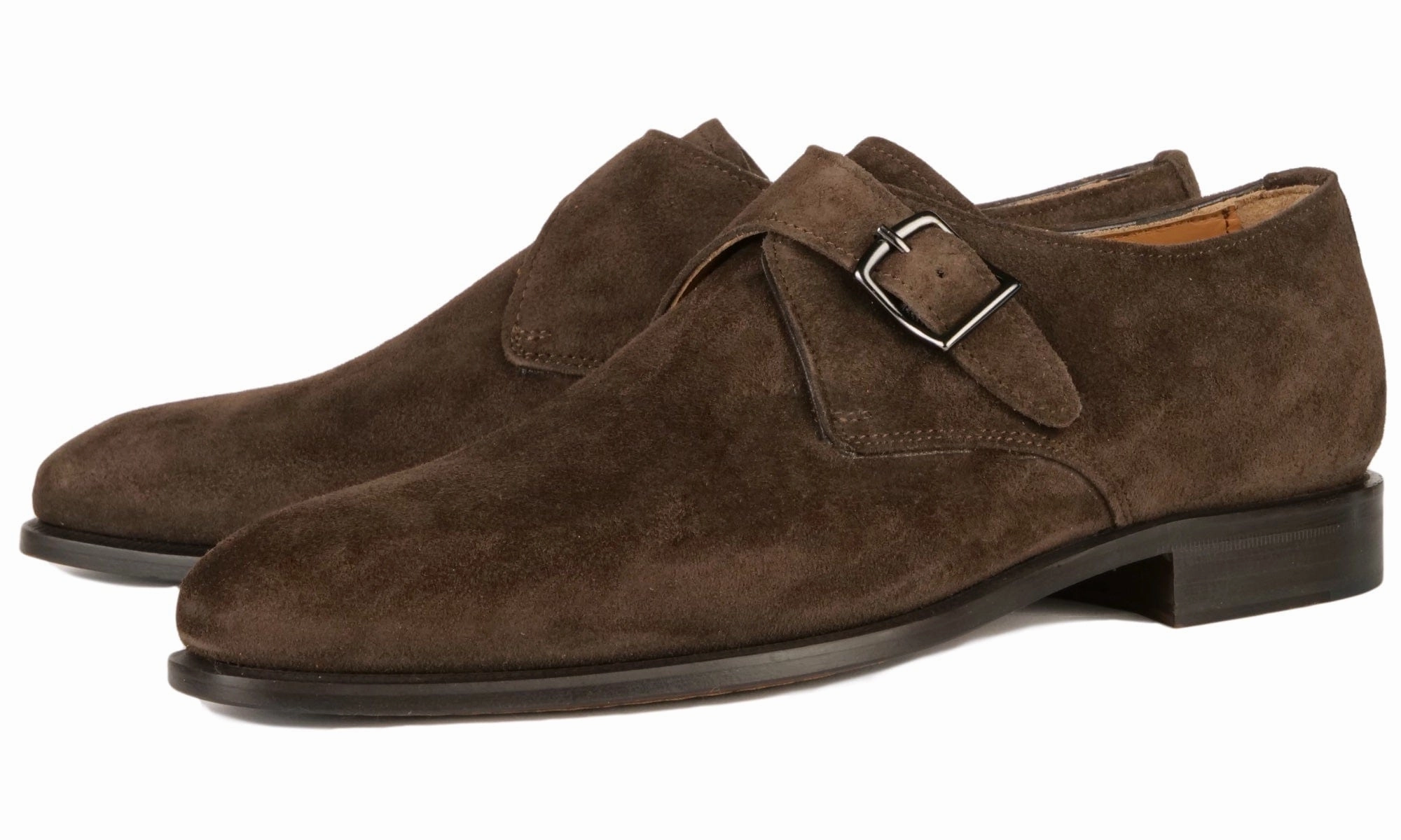 Brooklyn Single Monk Strap Brown Suede Casual Brogues