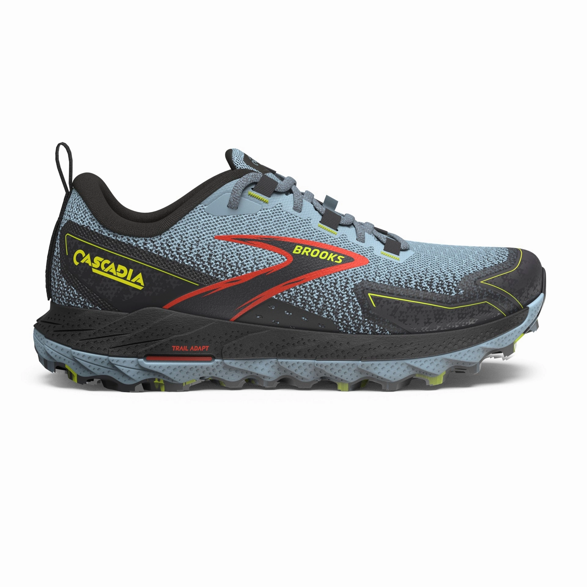 Nitrel Trail Running Shoes Brooks Mens Cascadia 18- Citadel/Ebony/Lime (1104261D004)