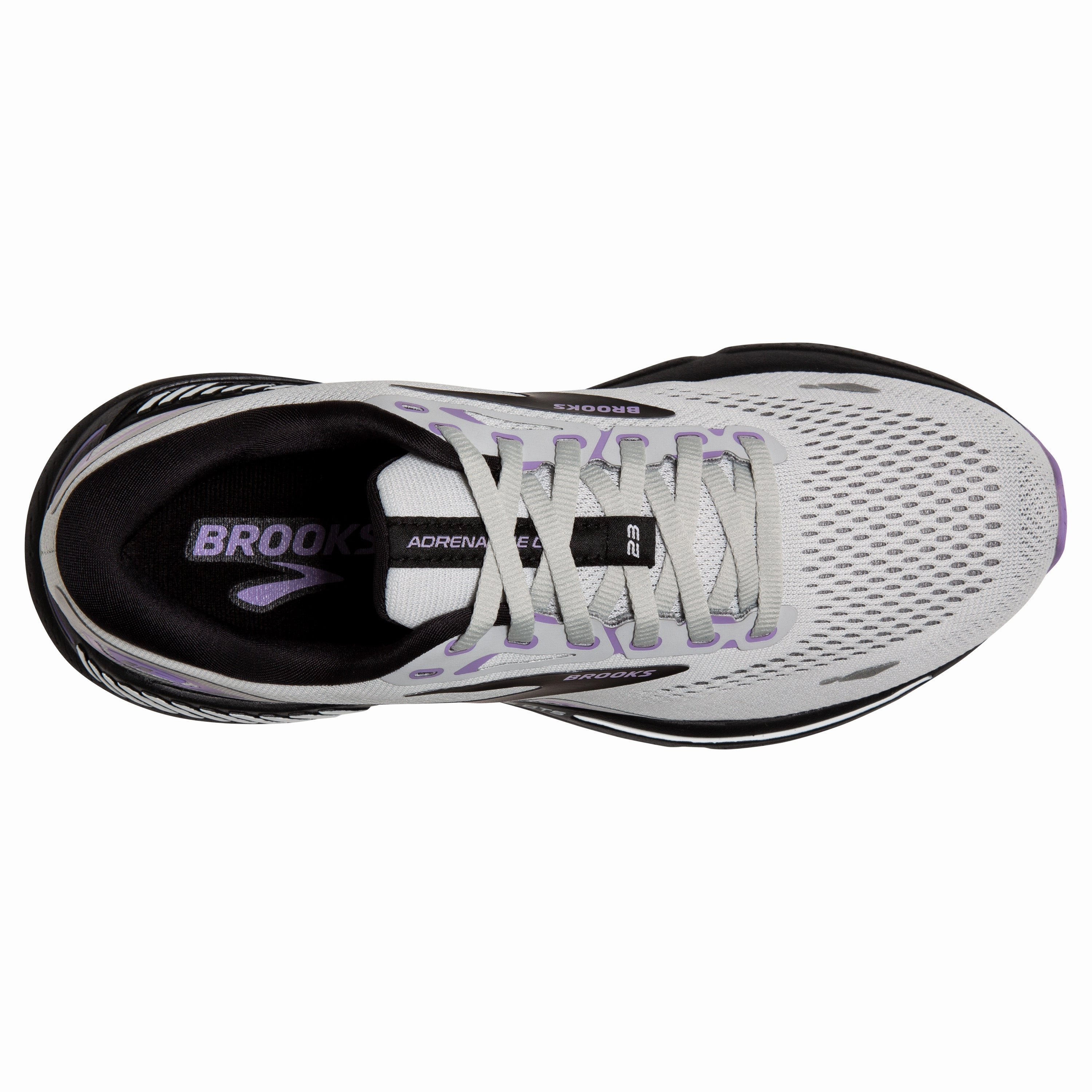BROOKS WOMEN'S ADRENALINE GTS 23 - GREY/BLACK/PURPLE Flex Running Shoes
