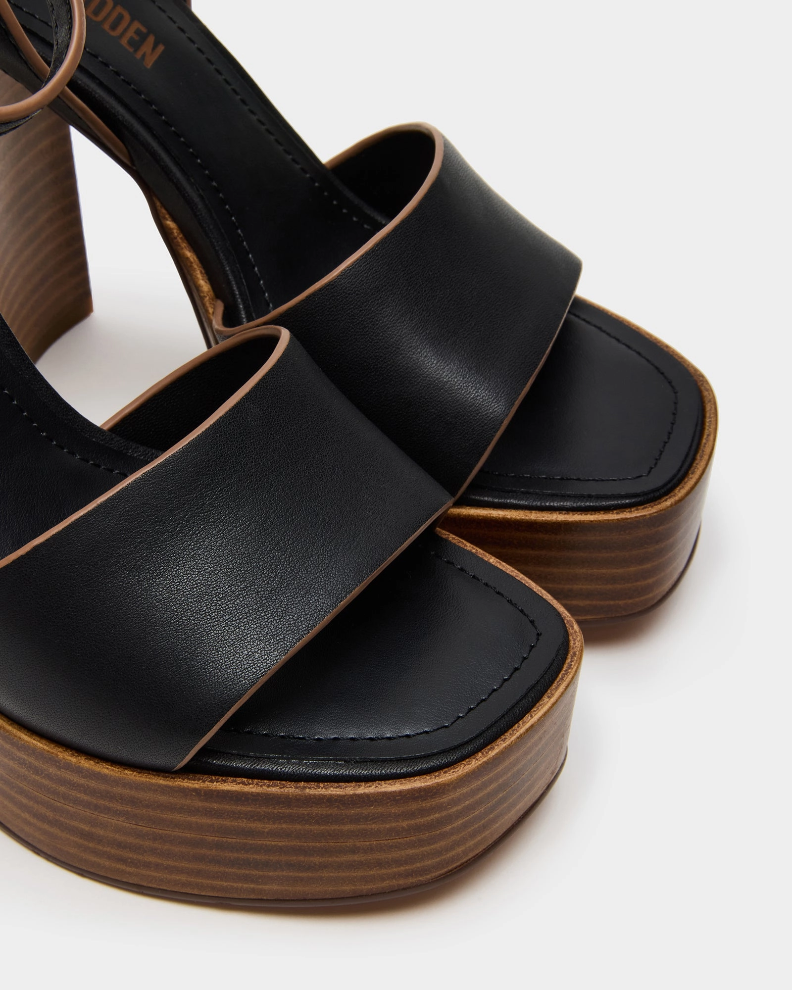 Mary Jane Shoes Double Strap FLORIA BLACK LEATHER