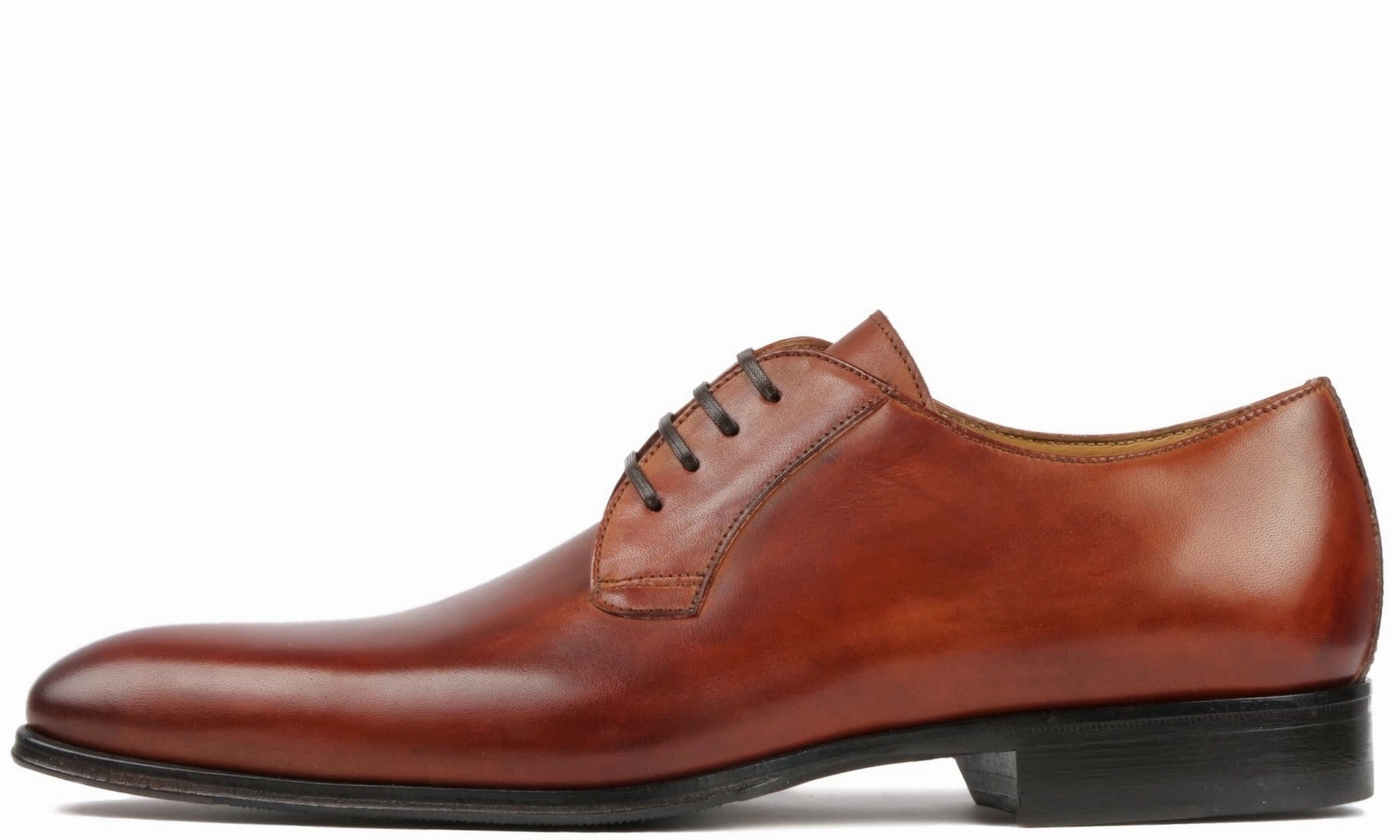 Leather Lace Up Oxford Shoes Buckingham Derby Blucher Chestnut