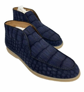 Winter Loafers Nubuck Crocodile Shoes Men's Crocodile Leather Lace-Up  Dress Shoes