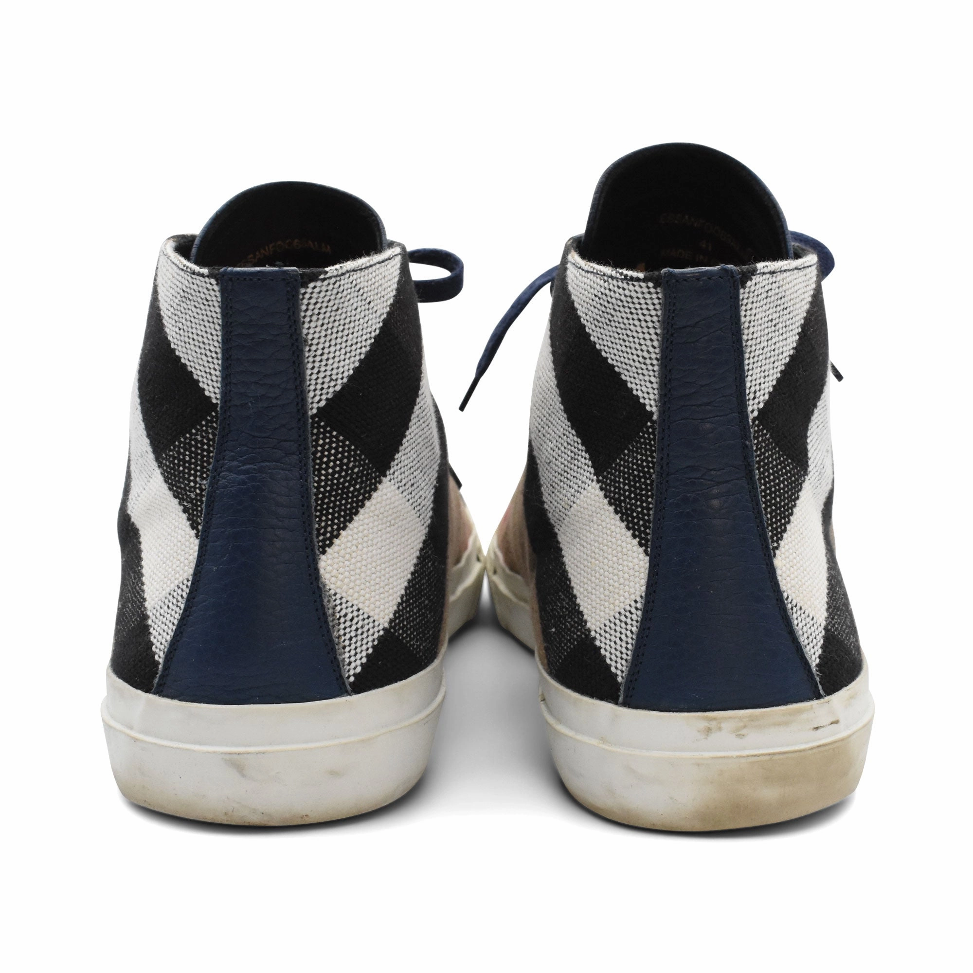 Vibram Sole Shoes Burberry High-Top Sneakers - Men's 41