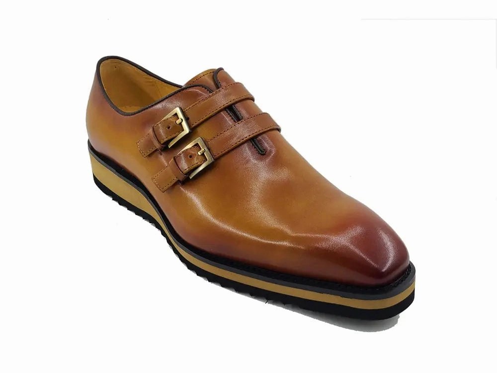 Oxford And Brogues Difference Burnished Double Monk Whole Cut Shoe