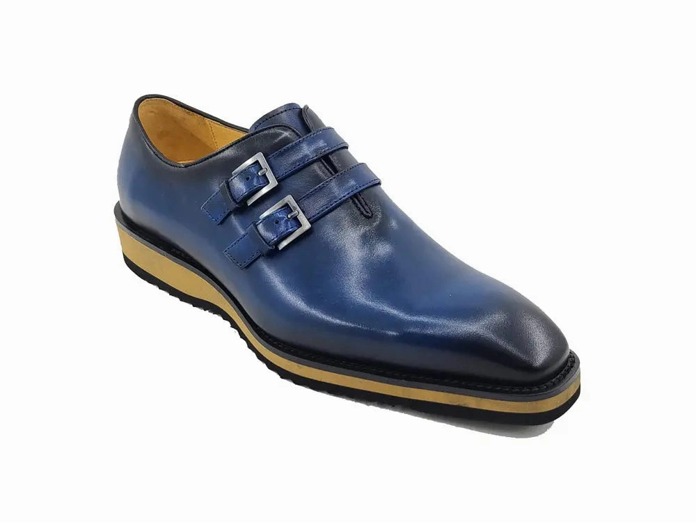 Velvet Brogues Burnished Double Monk Whole Cut Shoe