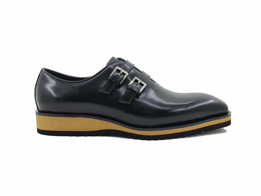 Burnished Double Monk Whole Cut Shoe Le Brogues