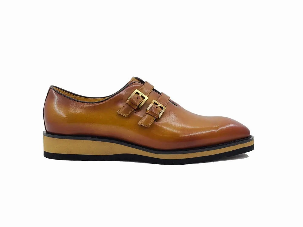 Julia Brogues Burnished Double Monk Whole Cut Shoe