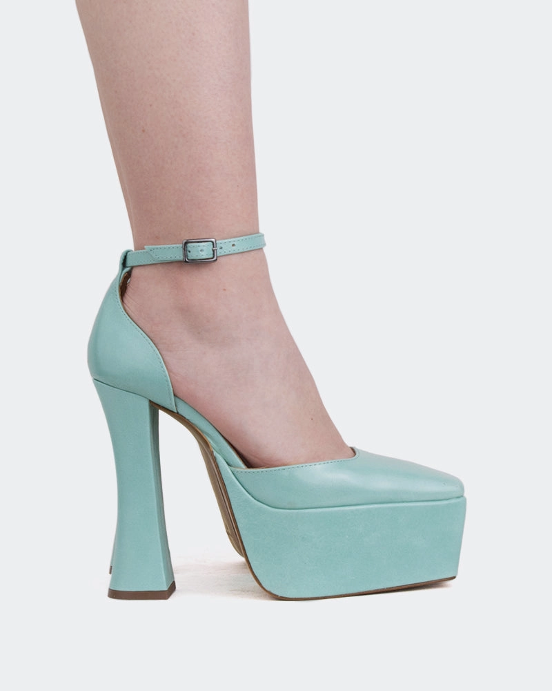 Cabaret, Blue Leather/Cuir Bleu Tek Gear Mary Jane Shoes