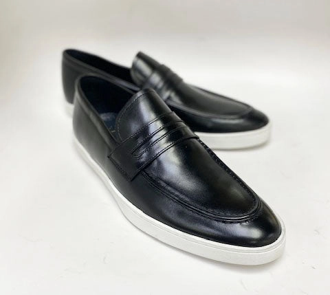 Calfskin Slip On Loafer Black Slip-on Width Wide Casual Shoes
