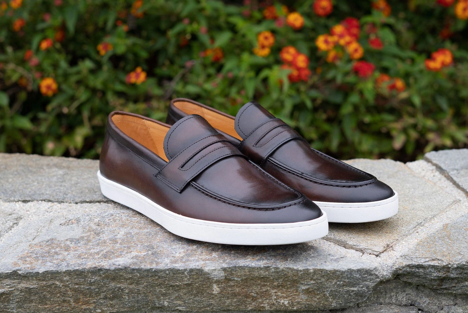 Calfskin Slip On Loafer Chestnut Slip Ons Waterproof