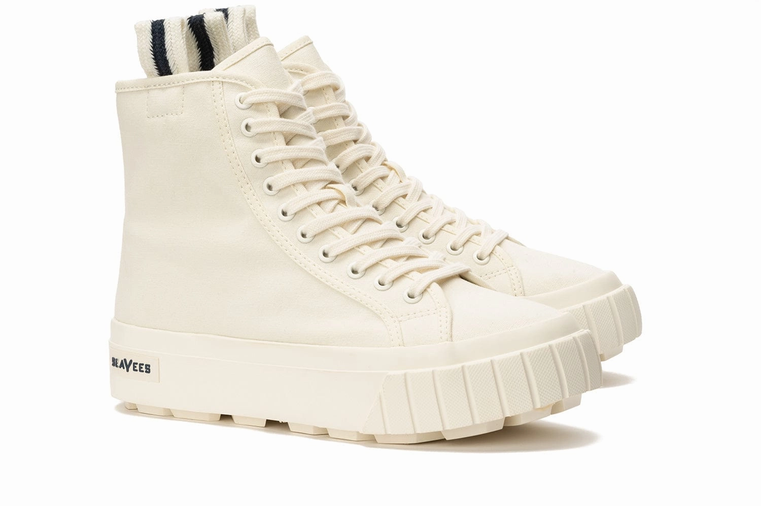 Womens - La Brea Lug High Top Platform - White Casual Shoes Rainy Season