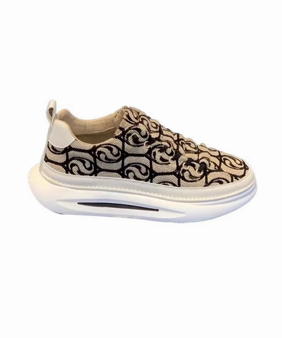 Casual Splicing Platform Flat Shoes Red Canvas Women QK055 Marmi Casual Shoes