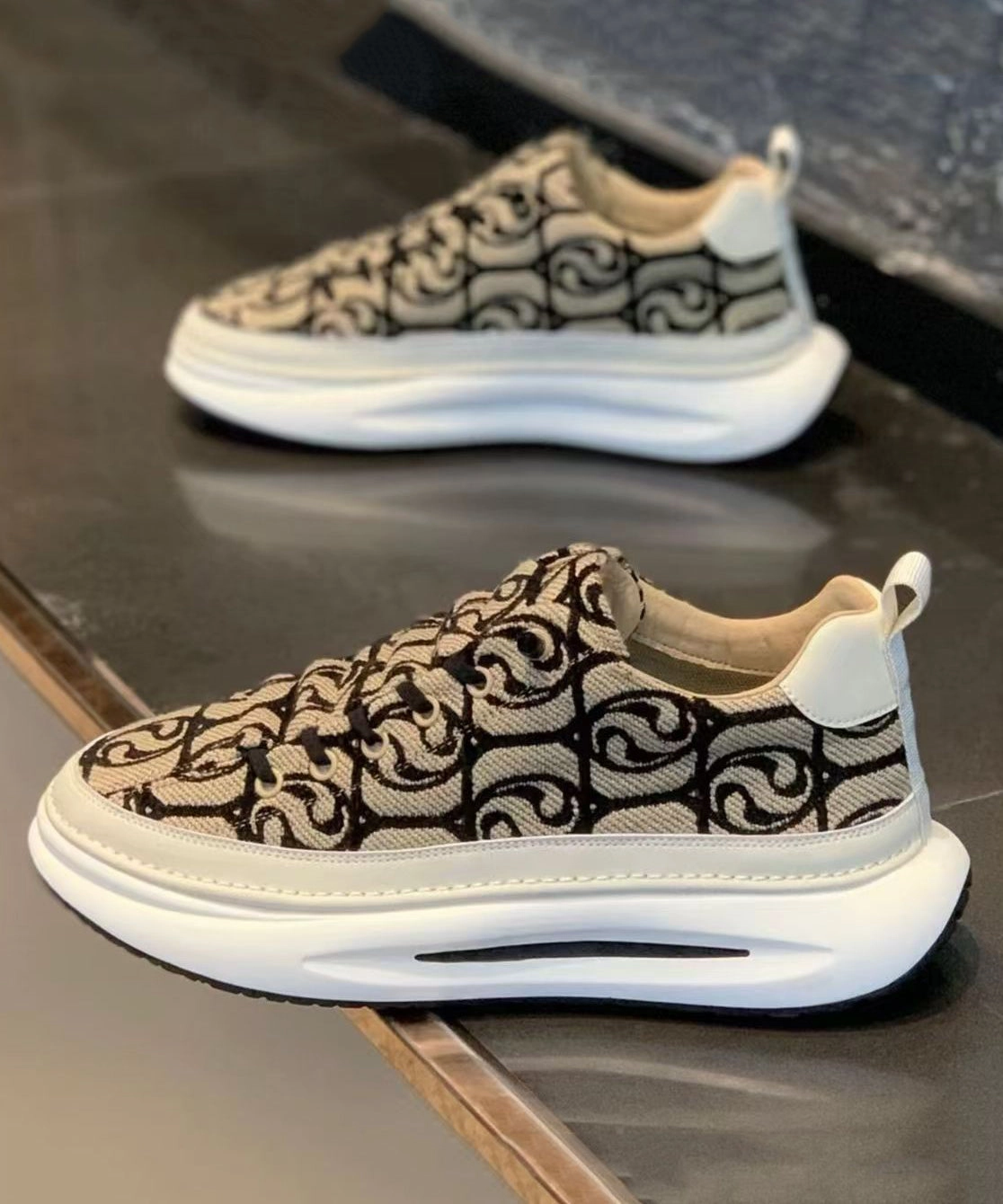 Casual Splicing Platform Flat Shoes Red Canvas Women QK055 Japan S Casual Shoes