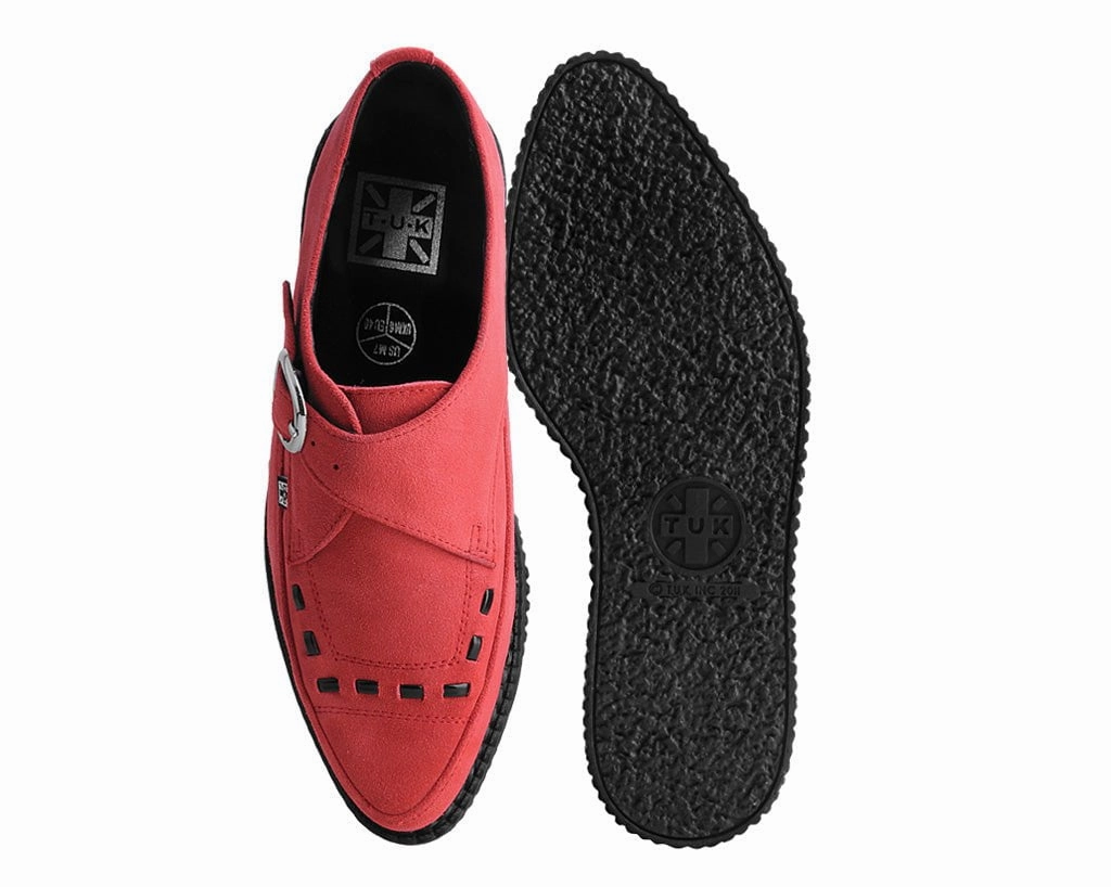 Red Suede Pointed Creeper Brogues Pronunciation