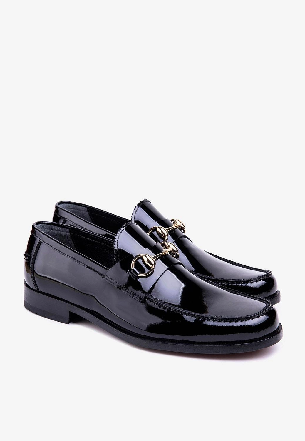 Ceremony Loafer Men's Black Glossy Patent Leather Shoe Mules Loafers