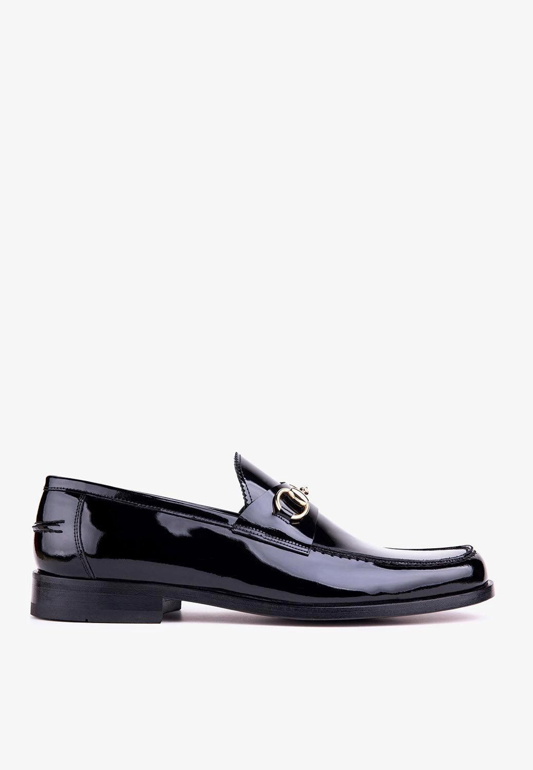 Ceremony Loafer Men's Black Glossy Patent Leather Shoe Kelsi Dagger Brooklyn Lens Loafers