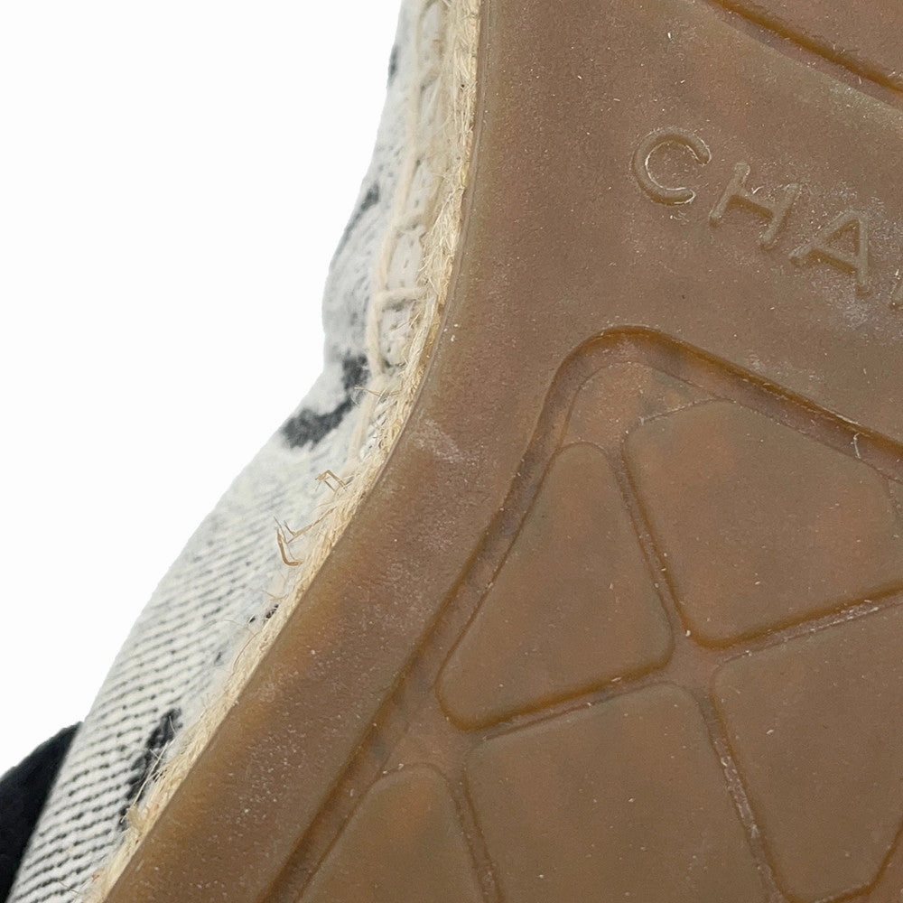 Originals Pod S3 1 Casual Shoes CHANEL CC Logo espadrilles Gray/BlackG39028 Canvas Leather Size 38C