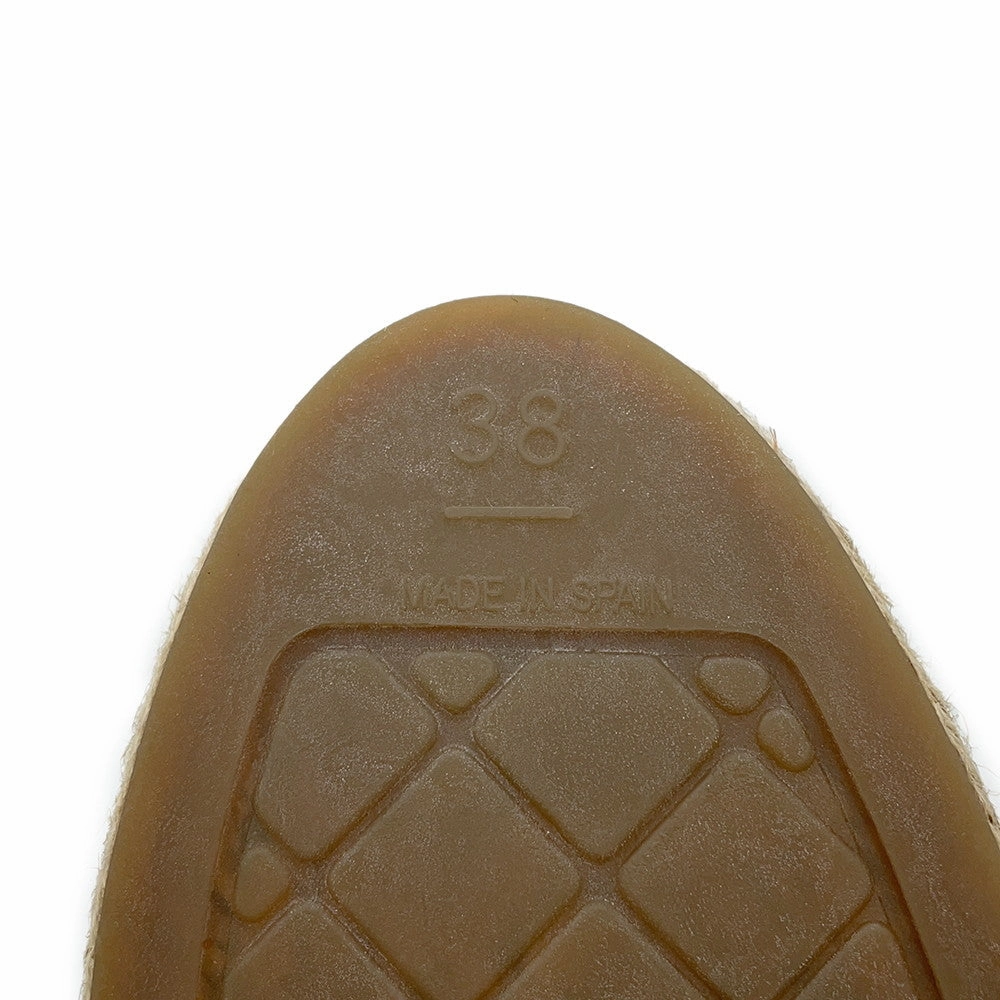 CHANEL CC Logo espadrilles Gray/BlackG39028 Canvas Leather Size 38C Business Casual Attire Shoes