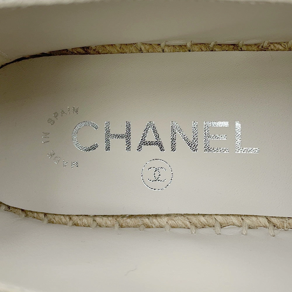 CHANEL CC Logo espadrilles Gray/BlackG39028 Canvas Leather Size 38C Air Force 1 Plt.af.orm Casual Shoes