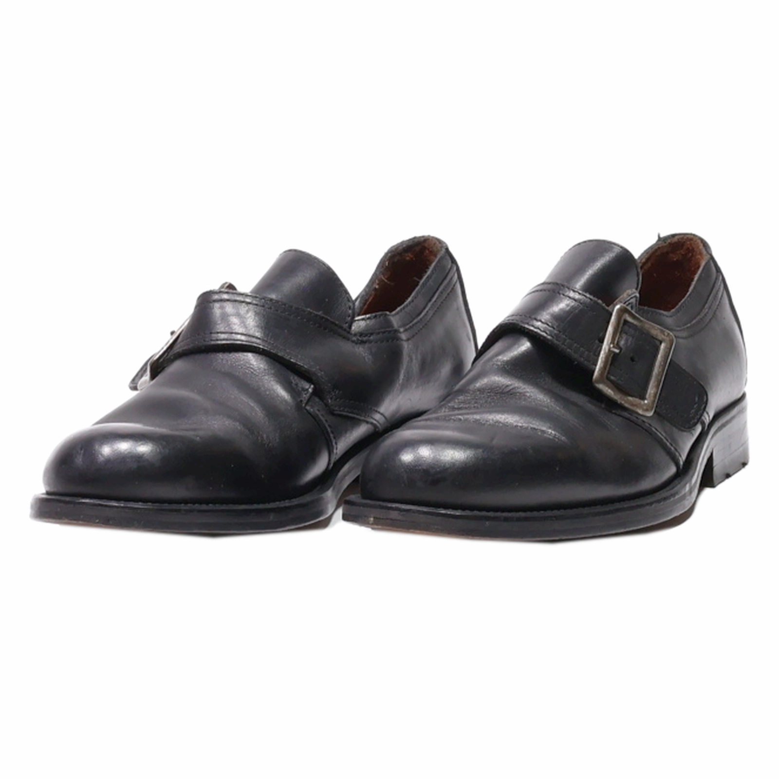 Unisex Brogues MINELLI Monk Shoes Black Leather Mens UK 7