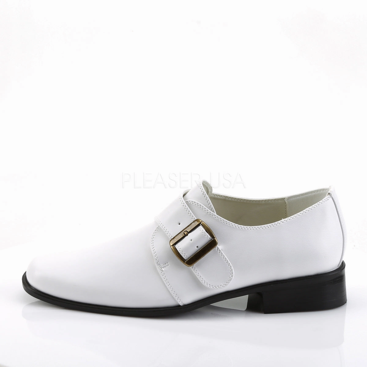 Men's White Pu Costume Loafer Gangster Shoes Leather Loafers Sale
