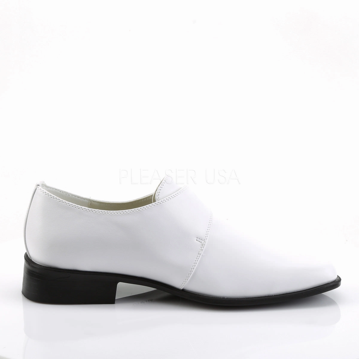 Men's White Pu Costume Loafer Gangster Shoes Velvet Loafers