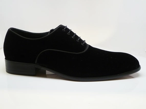 Velvet Lace-Up Oxford Black Oxfords Pumps