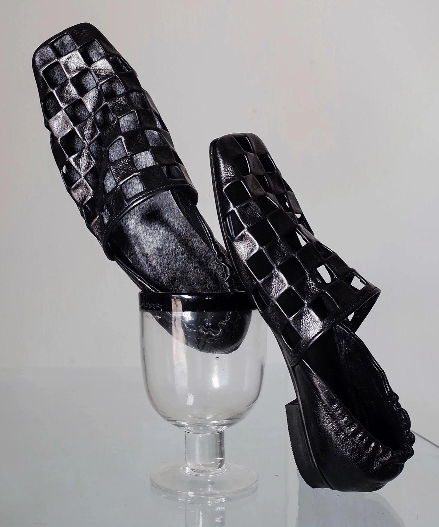 Water Shoes Loafers Shoes Leather Loafer Cowhide Out Splicing Fashion Black Hollow